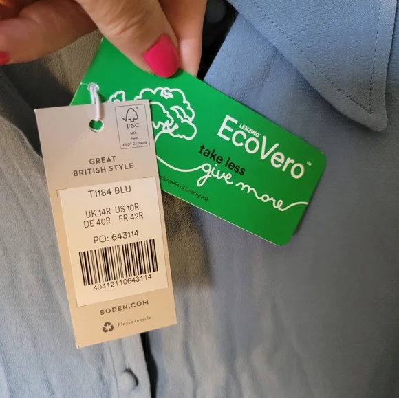 NWT Boden‎ Fitted Workwear Shirt Captains Blue 10R - Picture 7 of 14